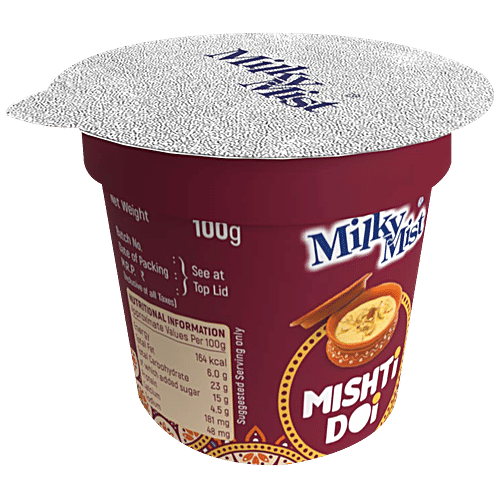 Milky Mist Mishti Doi, 100 g Cup No Added Preservatives, Creamy, Delicate Texture