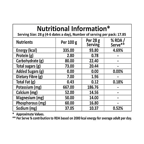 Apis Dates/Khajoor - Arabian Pearls, 500 g  Natural Rich Source of Minerals, Low Fat