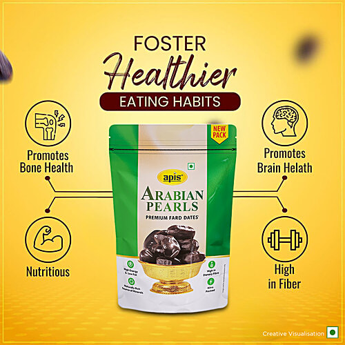 Apis Dates/Khajoor - Arabian Pearls, 500 g  Natural Rich Source of Minerals, Low Fat