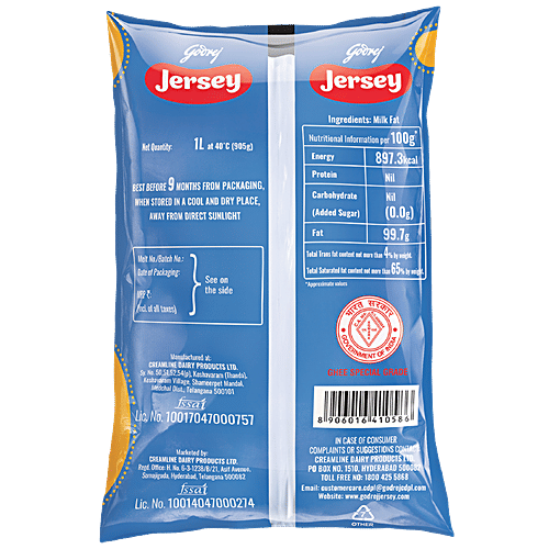 Godrej Jersey Ghee, 1 L Pouch Rich & Aromatic