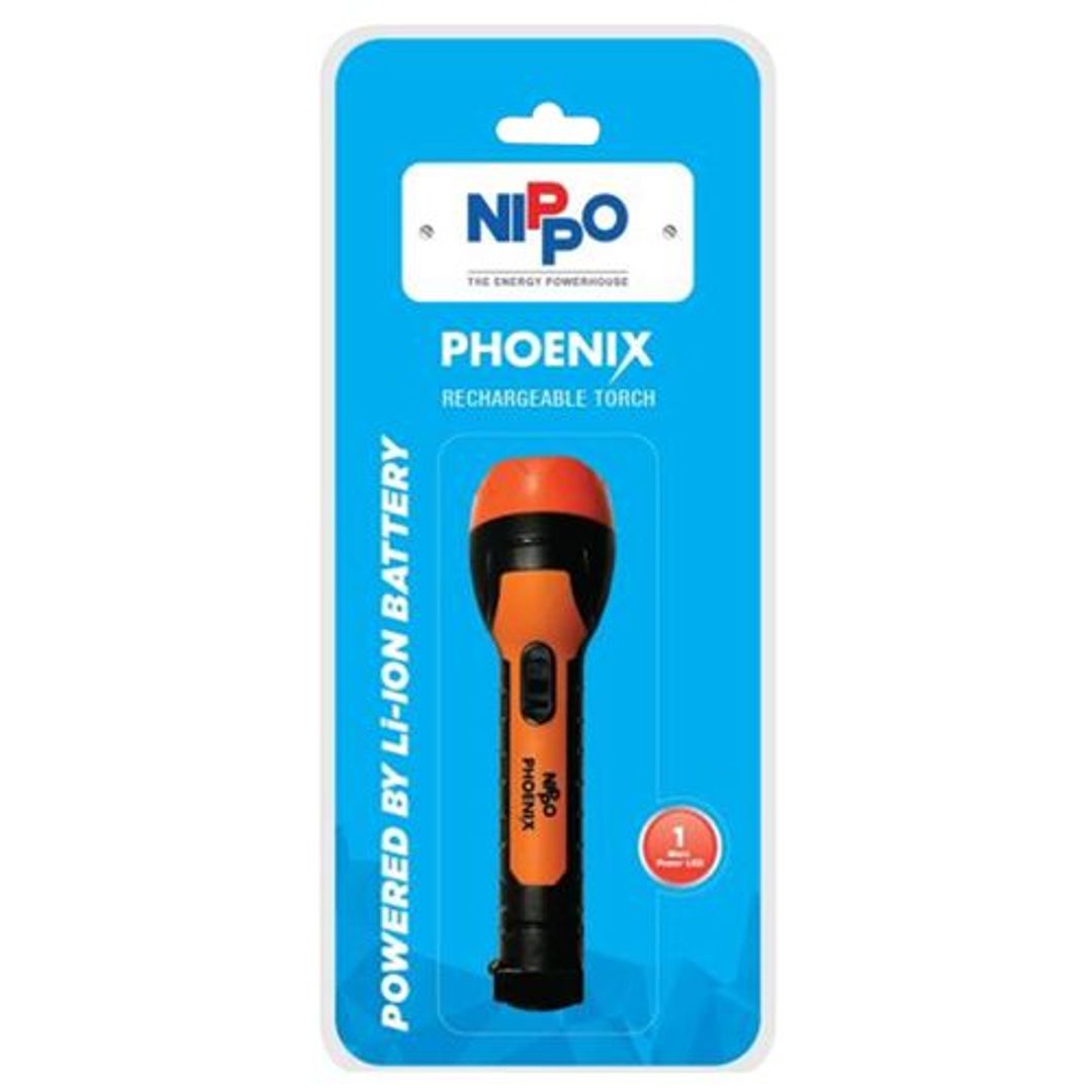 Nippo Phoenix Rechargeable LED Torch - Powered by Li-Ion Battery, 1 pc 