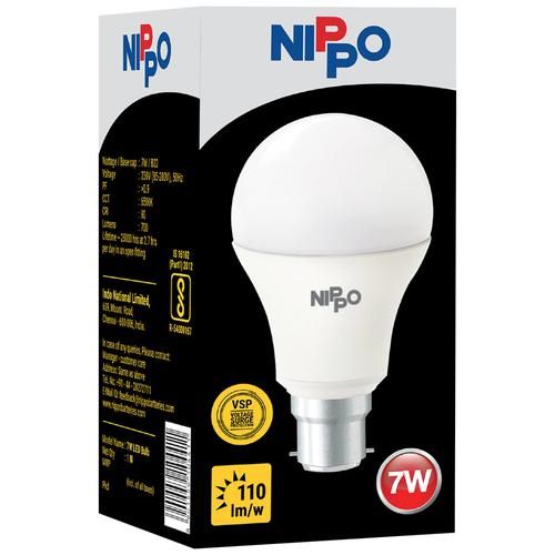 Nippo LED Bulb - 7 W, Cool Daylight, B22 Base, 1 pc  