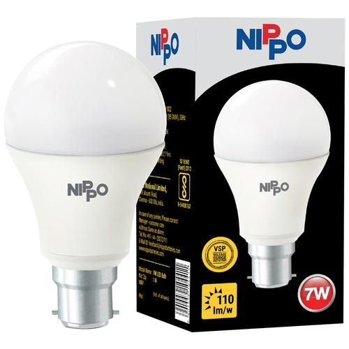 Nippo LED Bulb - Cool Daylight White, Round, 7 Watts, B22 Base, 1 pc  Extra Long Life
