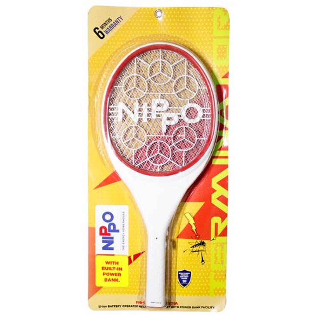 Nippo Terminator Rechargeable Mosquito Bat with Built-In Power Bank - Li-Ion Battery, 1200 mAh, 1 pc 