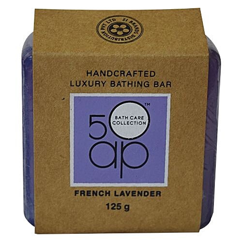 50ap Luxury Bathing Bar - French Lavender, Handcrafted, Gentle Cleanser, Chemical Free, 125 g  
