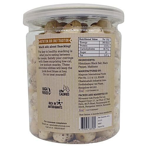 Nutty Yogi Makhana - Himalayan Salt & Pepper, 50 g  
