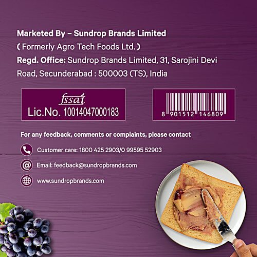 Sundrop Peanut Butter With Grape Jelly, 340 g Jar Zero Trans Fatty Acid & Cholesterol