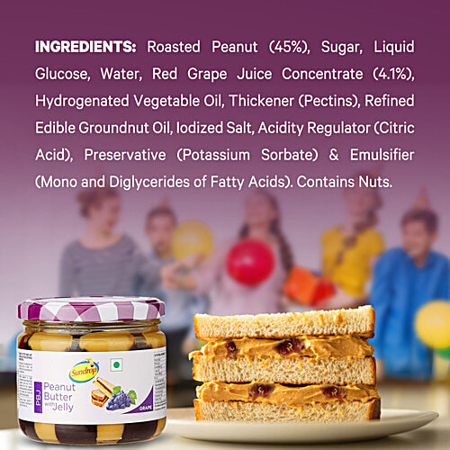Sundrop Peanut Butter With Grape Jelly, 340 g Jar Zero Trans Fatty Acid & Cholesterol