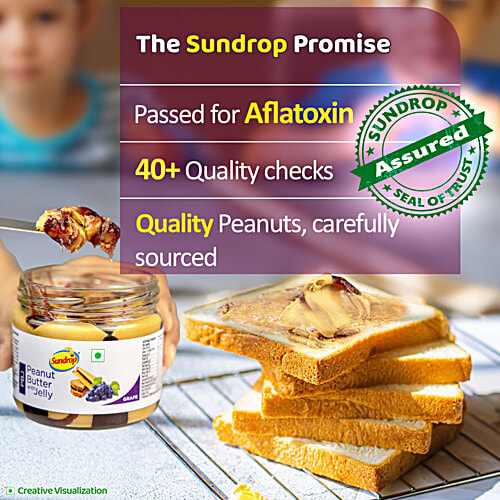 Sundrop Peanut Butter With Grape Jelly, 340 g Jar Zero Trans Fatty Acid & Cholesterol