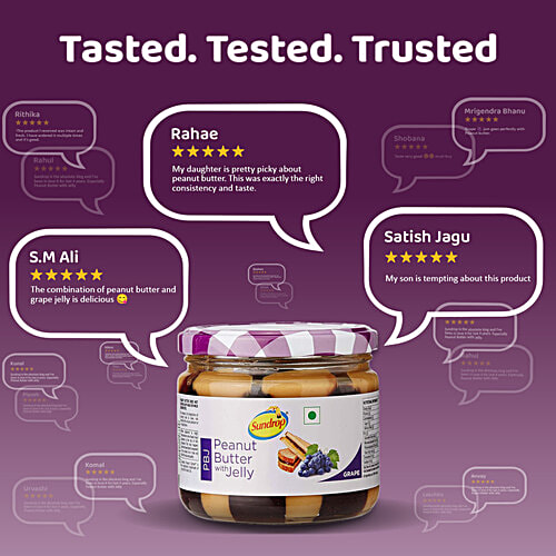 Sundrop Peanut Butter With Grape Jelly, 340 g Jar Zero Trans Fatty Acid & Cholesterol