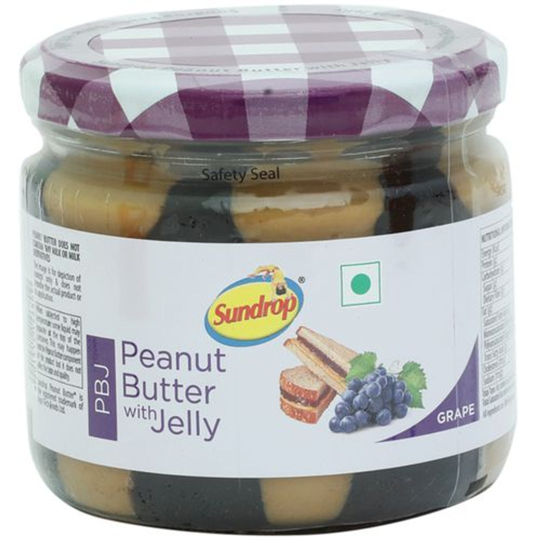 Sundrop Peanut Butter - With Jelly, Grape, Spreads, 340 g Jar