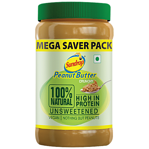Sundrop Peanut Butter - 100% Natural, Crunchy, 924 g  