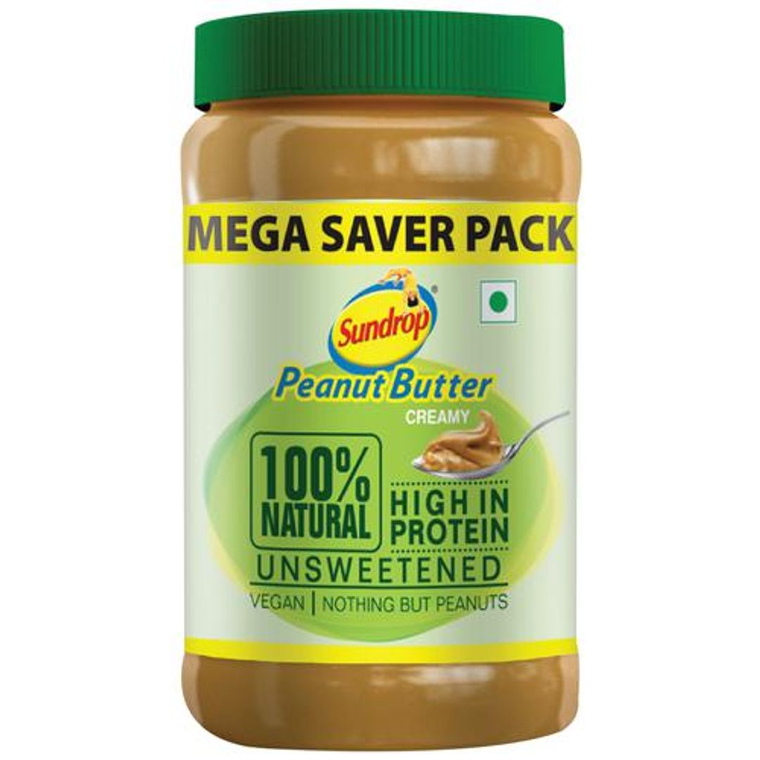 Sundrop Peanut Butter - 100% Natural, Creamy, Rich In Protein, Spreads, 924 g Jar