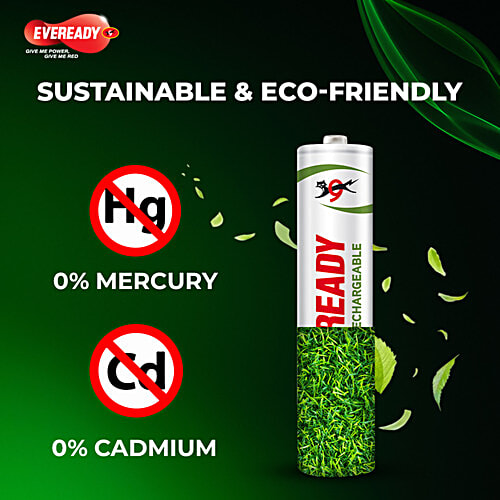 Eveready 1000 Series AAA Rechargeable Batteries, 2 pcs  Durable & Cost Effective