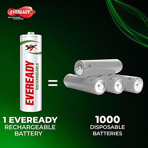 Eveready 1000 Series AAA Rechargeable Batteries, 2 pcs  Durable & Cost Effective