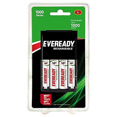 Eveready Rechargeable BP 2-AA & 2-AAA Combo, 1000 Series with Charger, 1 pc  