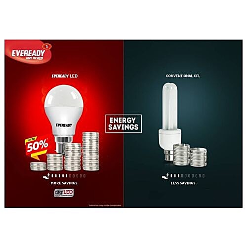 Eveready 5W LED Light Bulb Long Life & Mercury Free High Efficiency & Glare Free Light, 1 pc  