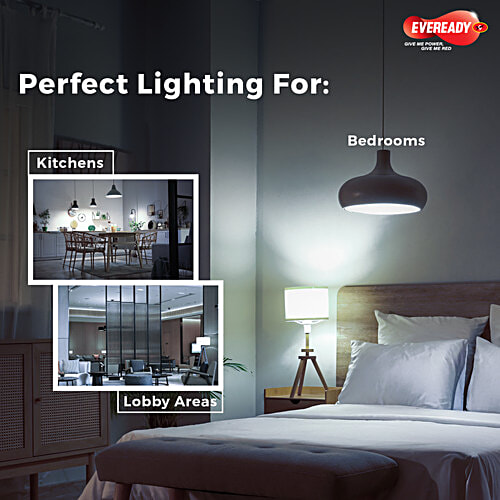 Eveready 9W 6500K LED Bulb - Cool Day Light, 1 pc  B22 Base, Energy-Efficient, 4kV Surge Protection, Long-Lasting Durability