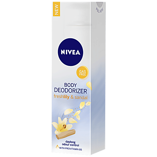 Nivea Women Gas Free Deodorant - Fresh Lily & Sandal, Daylong Odour Control With 1 Use, 120 ml  