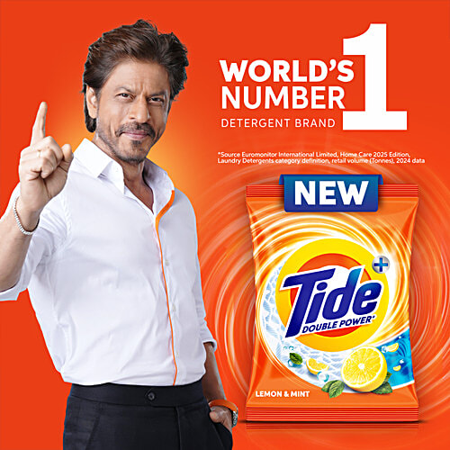 Tide Plus Double Power Detergent Washing Powder - Lemon & Mint, 8 kg  Removes Deep-Seated Tough Stains, Removes Bad Odour, Leaves Clothes Fresh & Bright