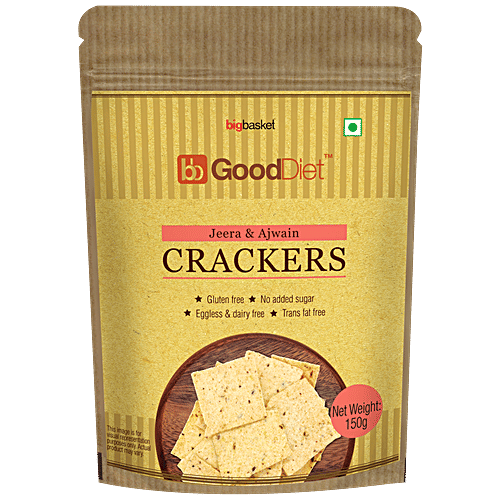 GoodDiet Crackers - Jeera & Ajwain, Gluten free, 150 g  