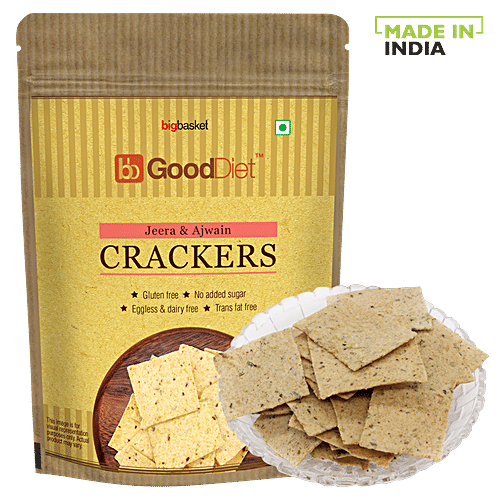 GoodDiet Crackers - Jeera & Ajwain, Gluten free, 150 g  