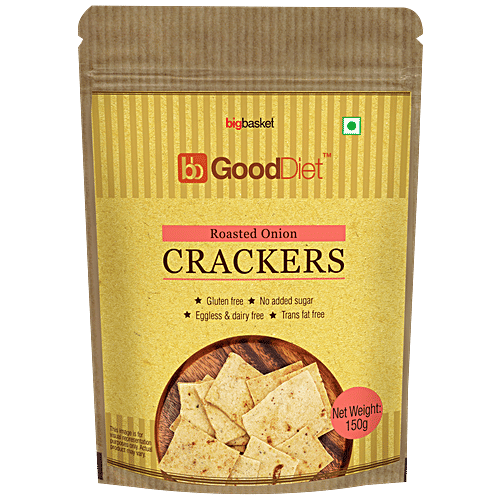 GoodDiet Crackers - Roasted Onion Crackers, Gluten Free, 150 g  
