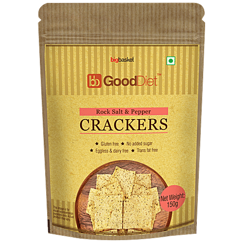 GoodDiet Crackers - Rock Salt & Pepper, Gluten Free, 150 g  