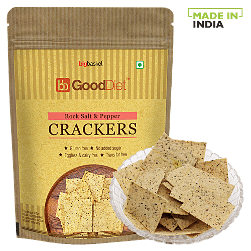 GoodDiet Crackers - Rock Salt & Pepper, Gluten Free, 150 g  