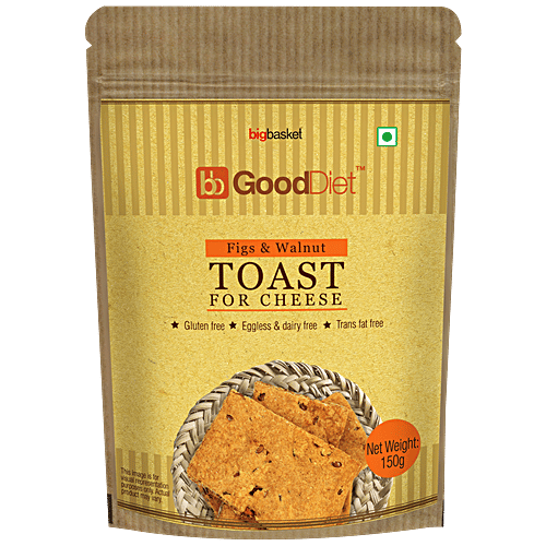 bb Gooddiet Toast for Cheese - Fig & Walnuts, 150 g Pouch 