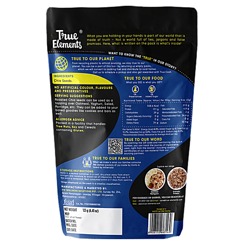 Buy True Elements Roasted Chia Seeds Iron & Fibre Rich, May Help In