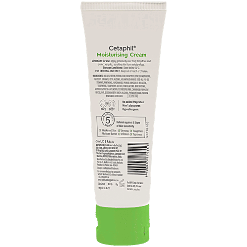 Cetaphil Moisturising Cream - For Face & Body, All Skin Types,, Non-Greasy, Non-Irritating, 80 ml Non-Greasy, Non-Irritating