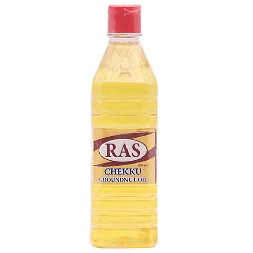 Ras Chekku Oil Oil - Groundnut, 500 ml PET Bottle Zero Cholesterol