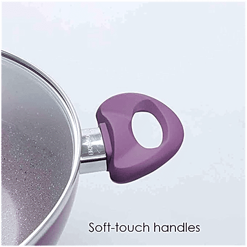 Wonderchef Royal Velvet Non-Stick Casserole - Induction Base, With Lid, Purple, 20 cm, 2.5 L  