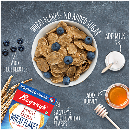Bagrry's Wheat Flakes - No Added Sugar, Total Bran, 500 g  No Added Sugar
