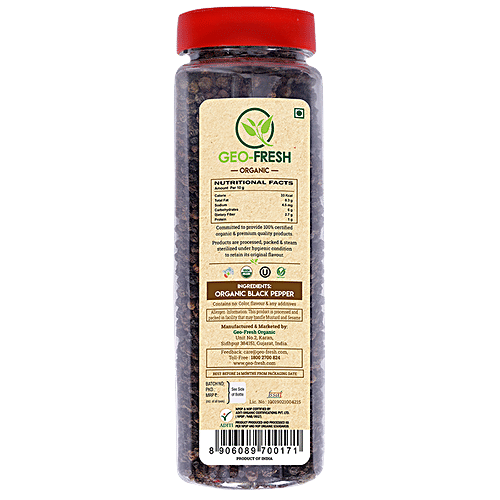 Buy GeoFresh Black Pepper Organic, USDA Certified Online at Best