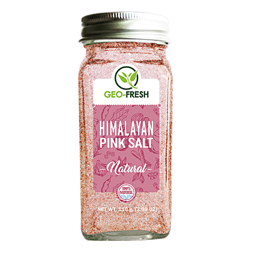 Geo-Fresh Himalaya Pink Salt - Natural, 110 g Glass Bottle 