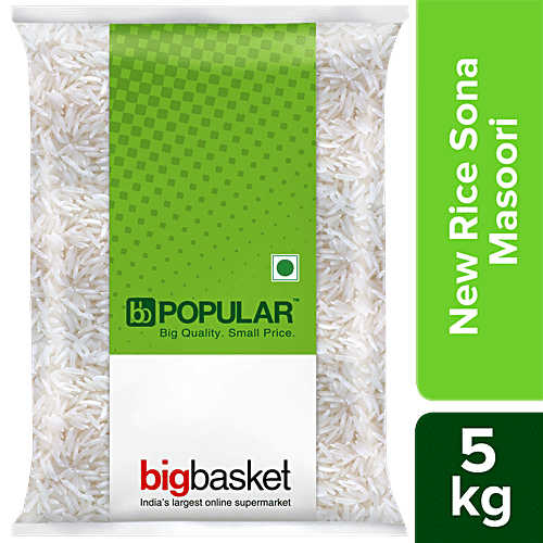 bb Popular New Rice/Akki - Sona Masoori, 5 kg  