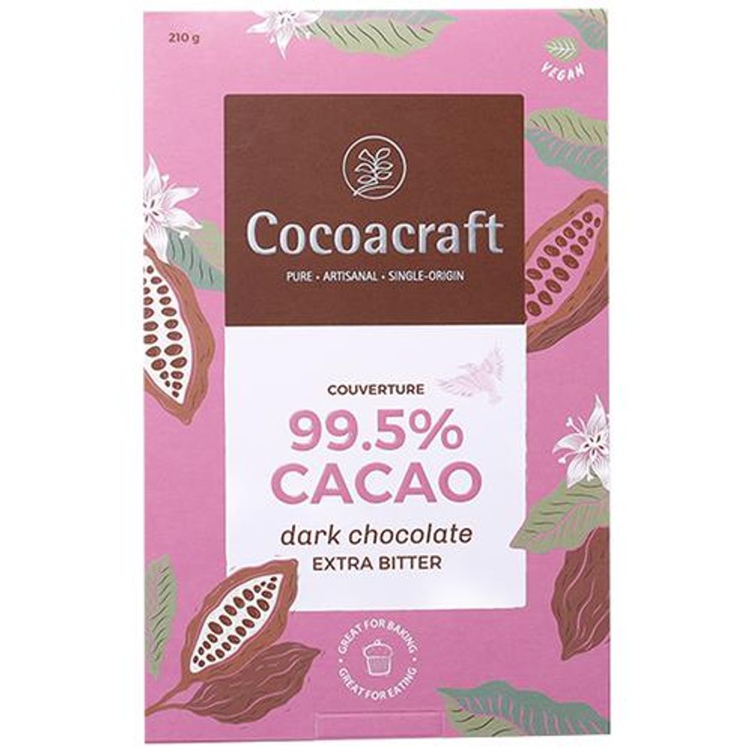 Cocoacraft Dark Chocolate - 99.5% Cacao Couverture, 210 g 