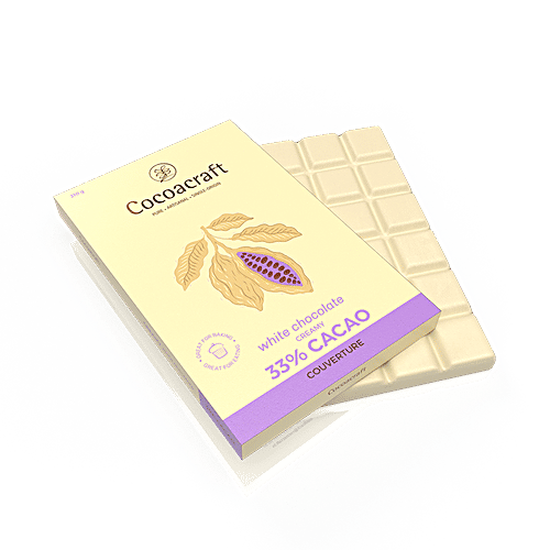 Cocoacraft White Chocolate - 33% Cacao Couverture, 210 g  Creamy, No Added Preservatives
