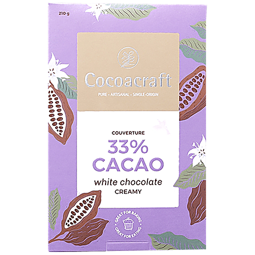 Cocoacraft White Chocolate - 33% Cacao Couverture, 210 g  Creamy, No Added Preservatives