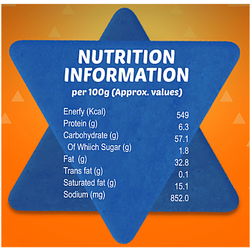 Bingo! Mad Angles Very Peri Peri - Spicy & Crunchy Corn Based Triangle Chips Pack For Snacks, 66 g Perfect Triangular Shape