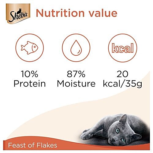 SHEBA Premium Cat Food - Fish with Sasami, For Adult Cats, 35 g (Pack of 12) 