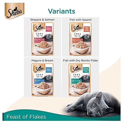 Buy SHEBA Pet Food For Adult Cats, Fish with Dry Bonito Flake Online at Best Price of Rs 540