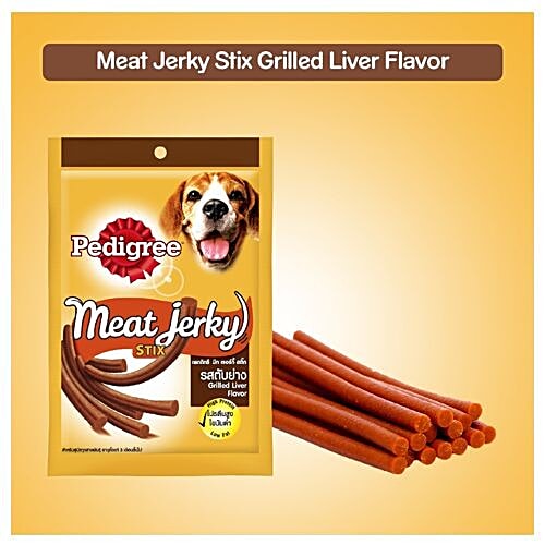 Pedigree Meat Jerky Stix - Grilled Liver Flavour, For Adult Dogs, 60 g Pouch 