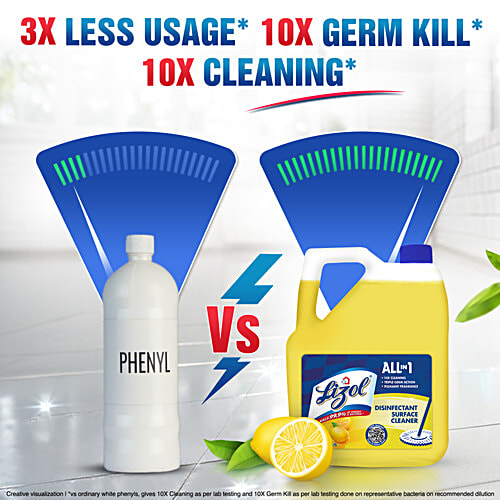 Lizol Disinfectant Surface Cleaner Liquid - Citrus, 5 L