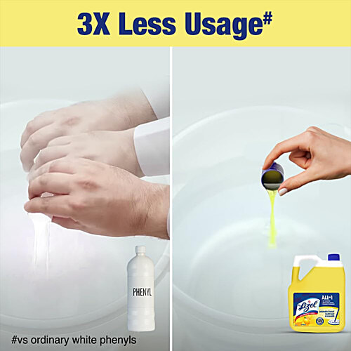 Lizol Disinfectant Surface & Floor Cleaner Liquid - Citrus, Kills 99.9% Germs, 5 L  