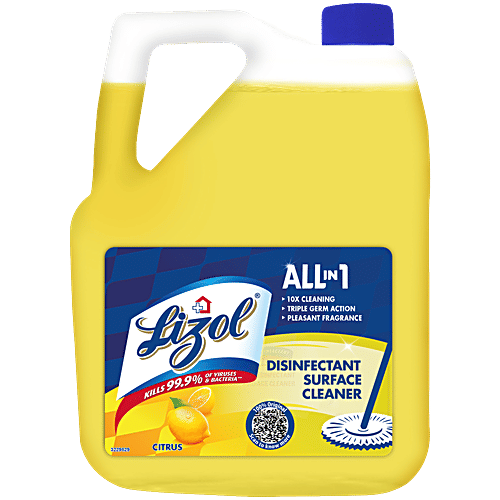 Lizol Disinfectant Surface Cleaner Liquid - Citrus, 5 L