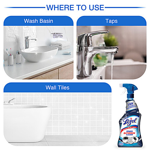 Lizol Bathroom Power Cleaner Spray - Ocean Breeze, 450 ml  10X Cleaning & Germ Protection, Removes 99.9% Germs