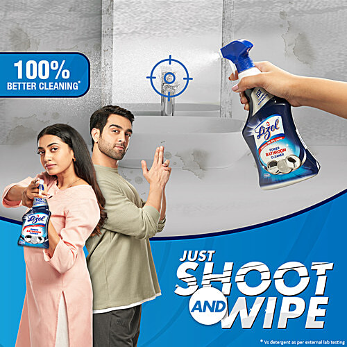 Lizol Bathroom Power Cleaner Spray - Ocean Breeze, 450 ml  10X Cleaning & Germ Protection, Removes 99.9% Germs